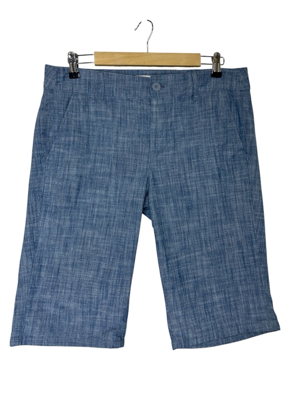 LOFT Women Cotton Spandex Blue Pockets Versatile Wear Trending Bermuda Shorts 10